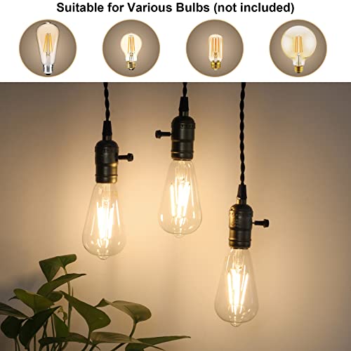 3 Light Plug in Pendant Light Cord Kit with Dimming Switch