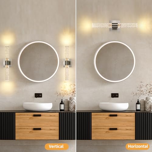 Modern Wall Sconces Set of Two in Brushed Nickel Finish 18 Inch