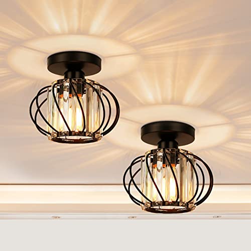 Black Crystal Ceiling Light Fixture (2 Count)