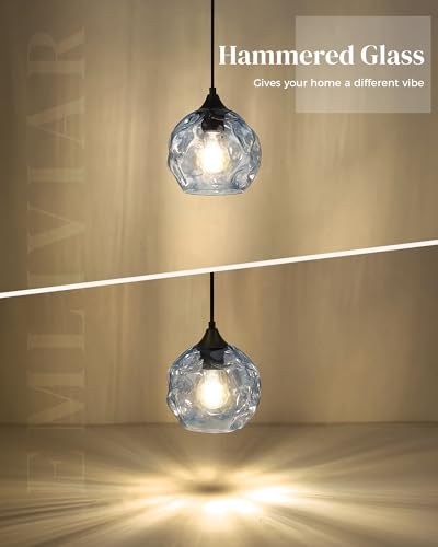 1 Light Pendant Lighting Hammered Glass