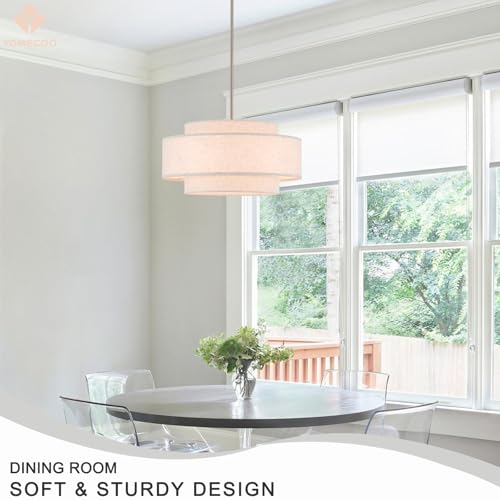 19.7" Modern Linen Drum Chandelier