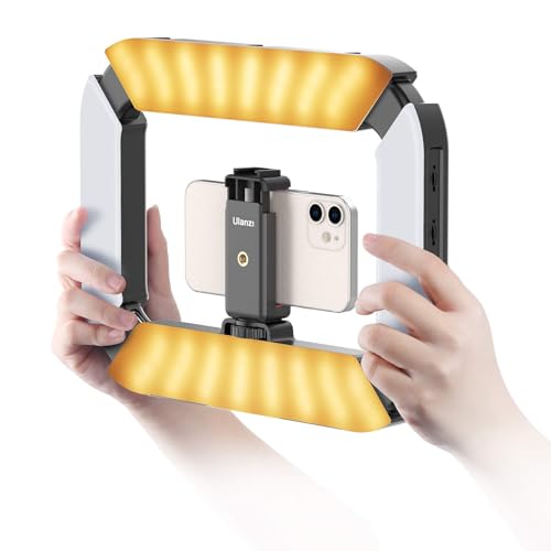 U200 Phone Video Rig with Light & 3 Cold Shoes for Video Recording