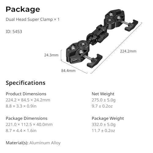 Double Super Clamp Mount with Magic Arm