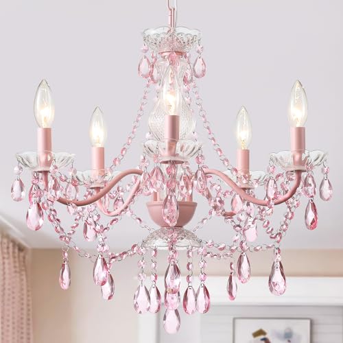 Modern Crystal Pink Chandelier