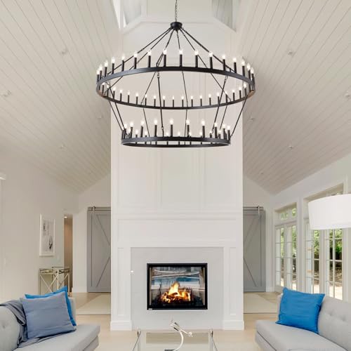 2 Tier Large Black Chandelier 70
