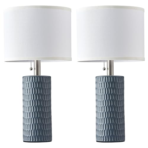 20” Modern Ceramic Table Lamps for Bedroom (2 Count)
