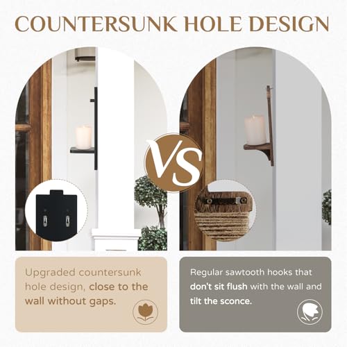 Large Black Wood Wall Candle Sconces (2 Count)