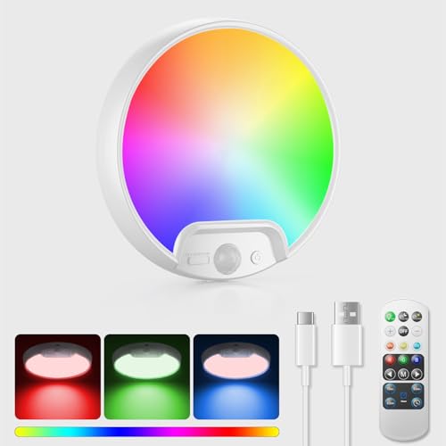 RGB Rechargeable Shower Motion Sensor Ceiling Light with Remote