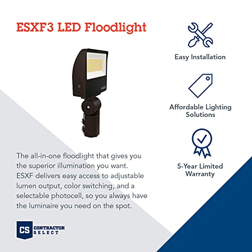 All-in-One LED Flood Light, Waterproof LED Outdoor Light Fixture with Adjustable Brightness and Color Temperature, Yoke or Slipfitter Mount Dusk to Dawn Outdoor Lighting, MVOLT