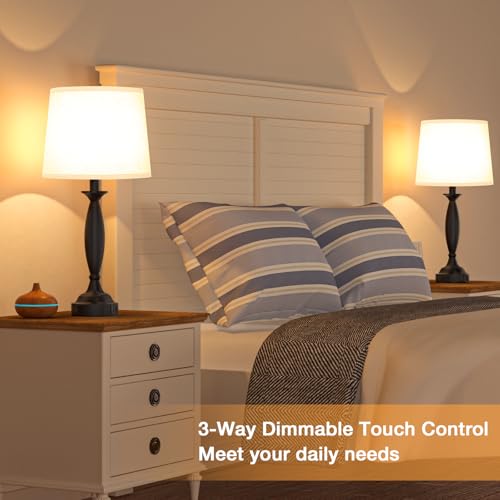 Bedroom Lamps for Nightstand (2 Count)