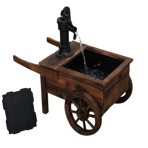 Carbonized Wood Outdoor Freestanding Fountain