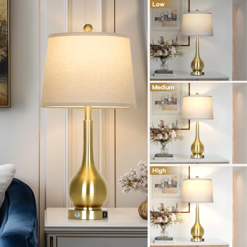 26" Gold Table Lamps Set of 2 for Living Room (2 Count)