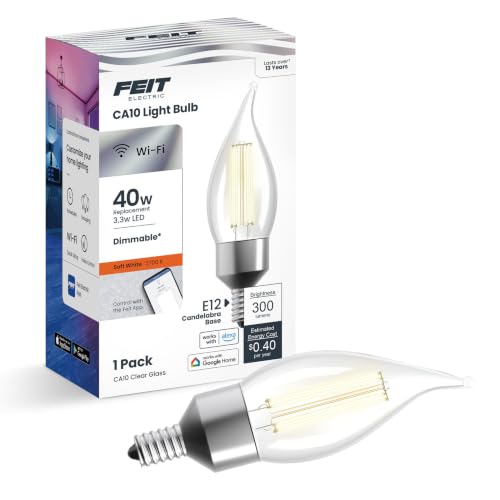 Smart CA10 Flame Tip LED Chandelier Light Bulb