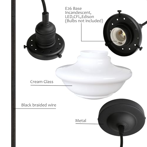 Modern Pendant Light with Milk White Glass