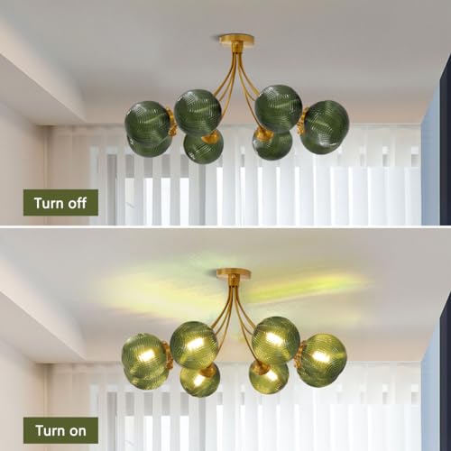 8 Light Semi Flush Mount Chandelier