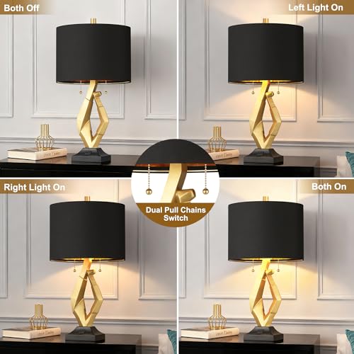Modern Black and Gold Lamp Set of 2 (2 Count)