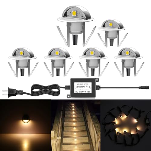 6 Pack LED Stair Lights Kit Low Voltage Waterproof IP65 Outdoor 1 (6 Count)