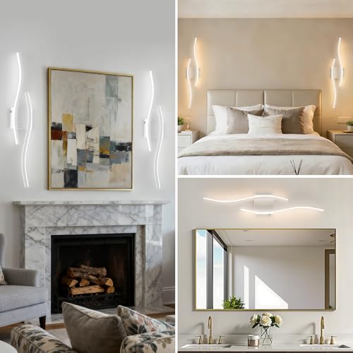 Modern White Wall Sconces Set of 2 (2 Count)