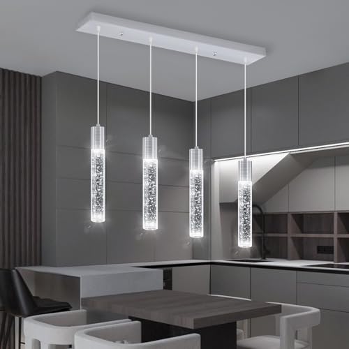 4 Lights Mini Crystal Pendant Light for Kitchen Island (4 Count)