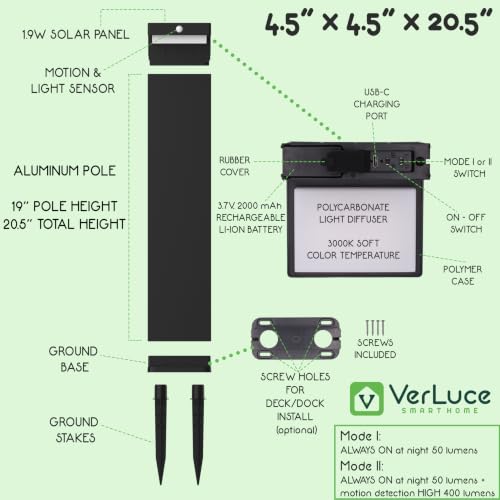 Premium Solar Pathway Lights Outdoor (2 Count)
