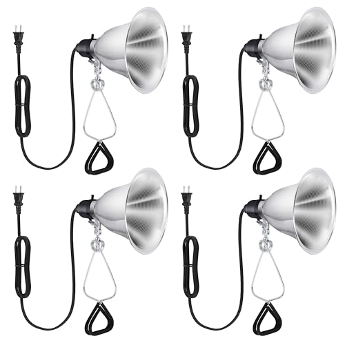 Clamp Lamp Light with Detachable 5.5 Inch Aluminum Reflector up to 60 Watts E26 Socket (4 Count)