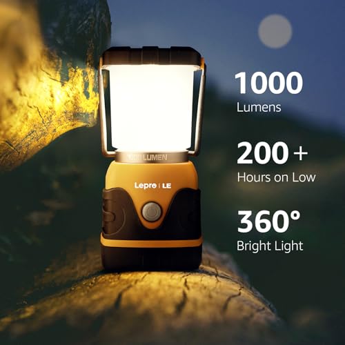 1000LM Battery Powered LED Camping Lantern with 4 Light Modes (2 Count)