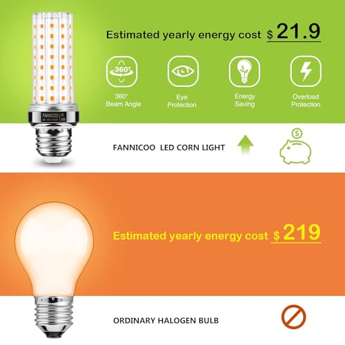 LED Corn Light Bulb 150W Equivalent 2000 Lumen 3000K Warm White 20W E26 (4 Count)