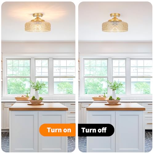 Gold Semi Flush Mount Ceiling Light