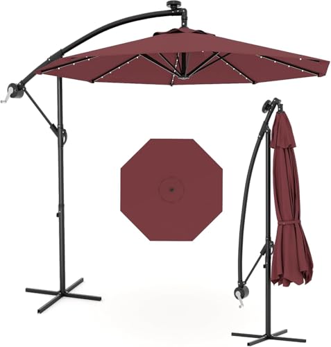 10FT Offset Patio Umbrella with Cross Base
