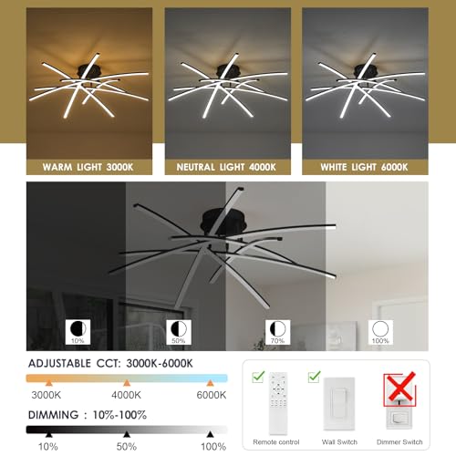 Modern 32.8" LED Chandelier Ceiling Light 6 (6 Count)