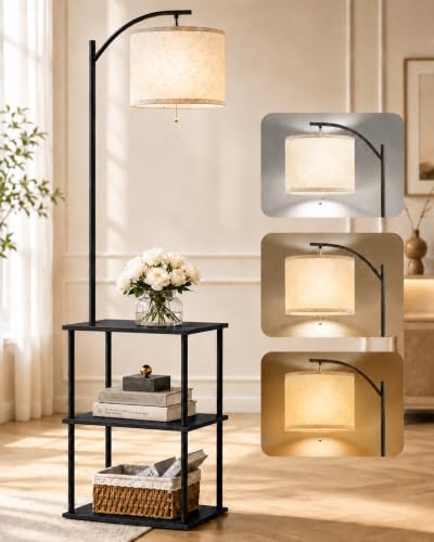Floor Lamp with Table (Black)