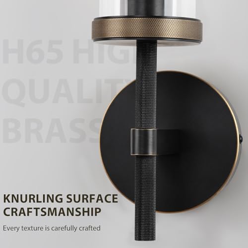 15" Knurled‑Craft Hardwired Brass Wall Sconce (2 Count)