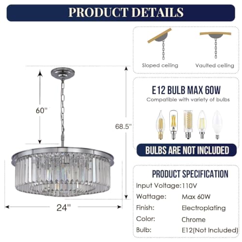 9Lights Crystal Chandelier Modern Chandeliers Lighting Pendant Ceiling Light Fixture 3