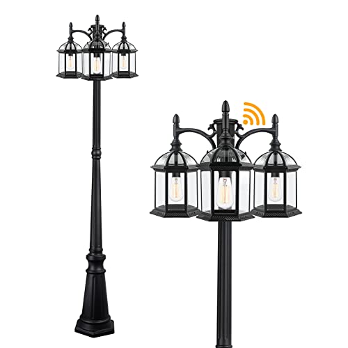Dusk to Dawn Outdoor Lamp Post Light with 3 LED Bulbs