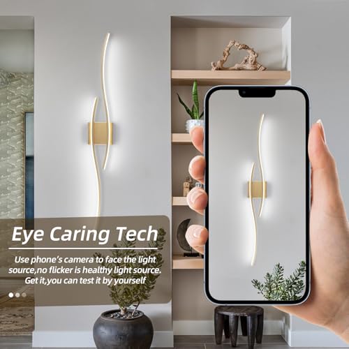 Modern LED Wall Sconce Set of Two with Remote Control (2 Count)