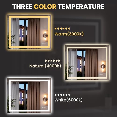 39.4"x31.5" LED Bathroom Mirror with Lights