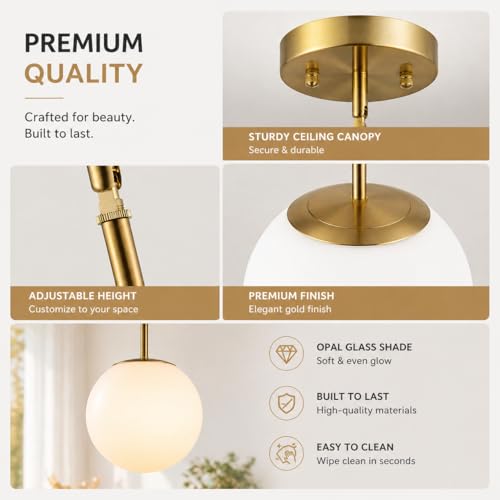 Modern Gold Globe Pendant Light