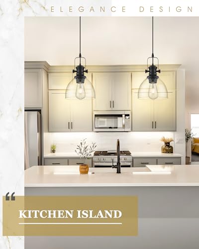 2 Pack Black Pendant Light Kitchen Island (2 Count)