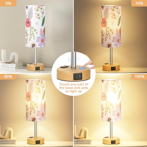 Floral Bedside Lamp for Bedroom