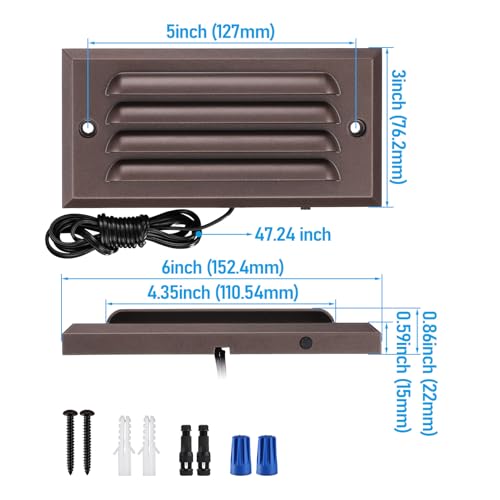 6 Pack 5CCT 6 Inch Low Voltage LED Step Lights Outdoor (6 Count)