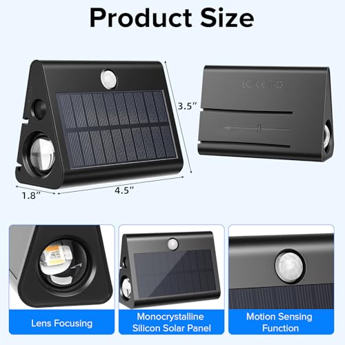 2 Pack Motion Sensor Solar Step Lights