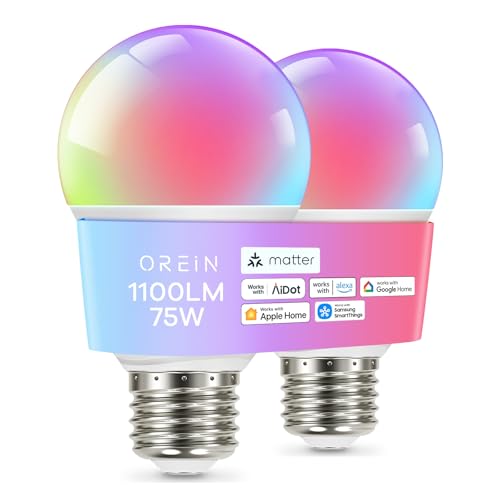 Matter Smart Light Bulb A19 (2 Count)