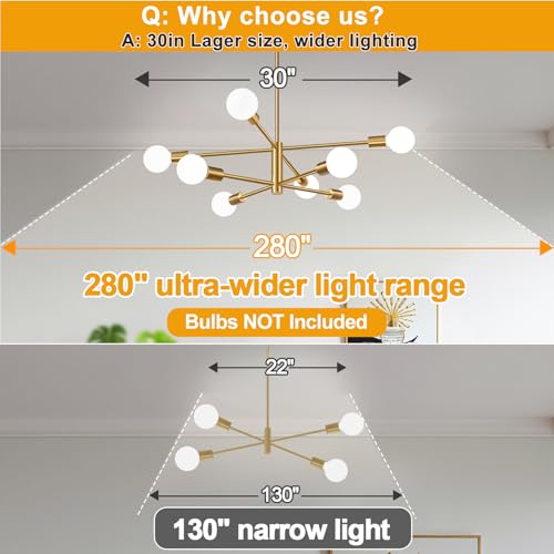 11" 52" Height Adjustable Modern Chandelier Ceiling Light Fixture