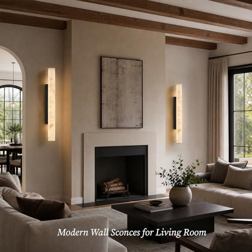 Alabaster Wall Sconce Black