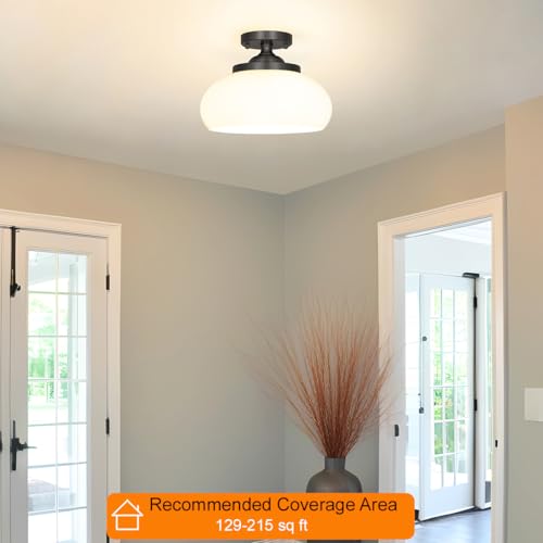 Black Semi Flush Mount Ceiling Light