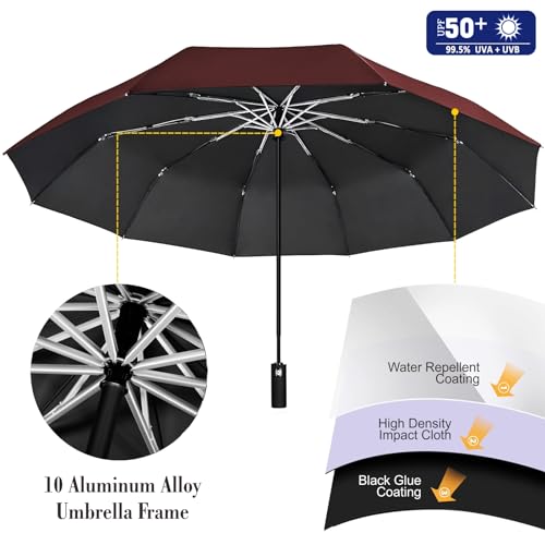 UPF 50+ Beach Umbrella with Adjustable Universal Clamp