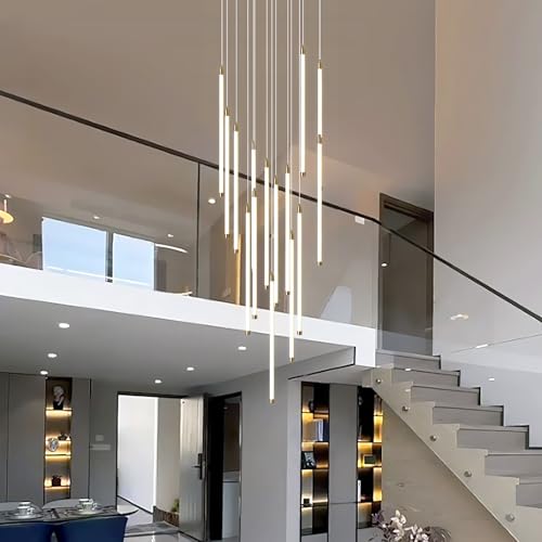 Modern 15 Light LED Chandelier for High Ceilings