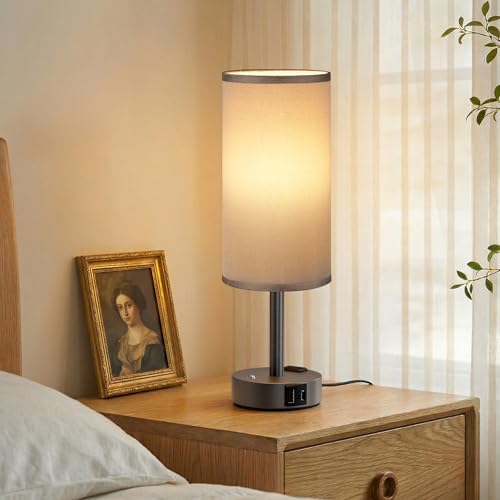 Grey Touch Bedside Lamp for Bedroom