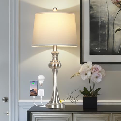 28.75" Silver Table Lamps for Living Room