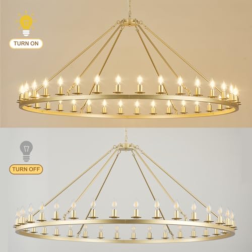 Gold Wagon Wheel Chandelier 60